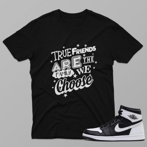 AJ1 Black White – Friends – Black T-Shirt - 4F003PT