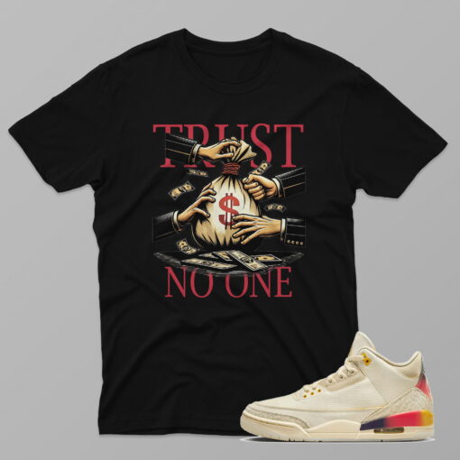 AJ3 J Balvin Medellin Sunset – Trust – Black T-Shirt - 4F602PT