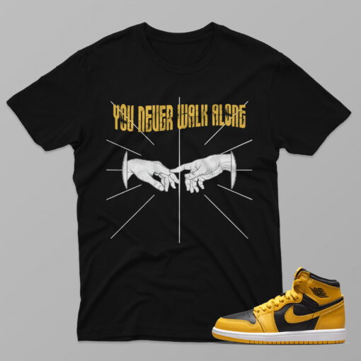 AJ1 Pollen – You Never Walk Alone – Black T-Shirt - 4FA01PT