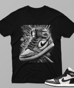 AJ1 Black White – Shoes – Black T-Shirt - 4FA03PT