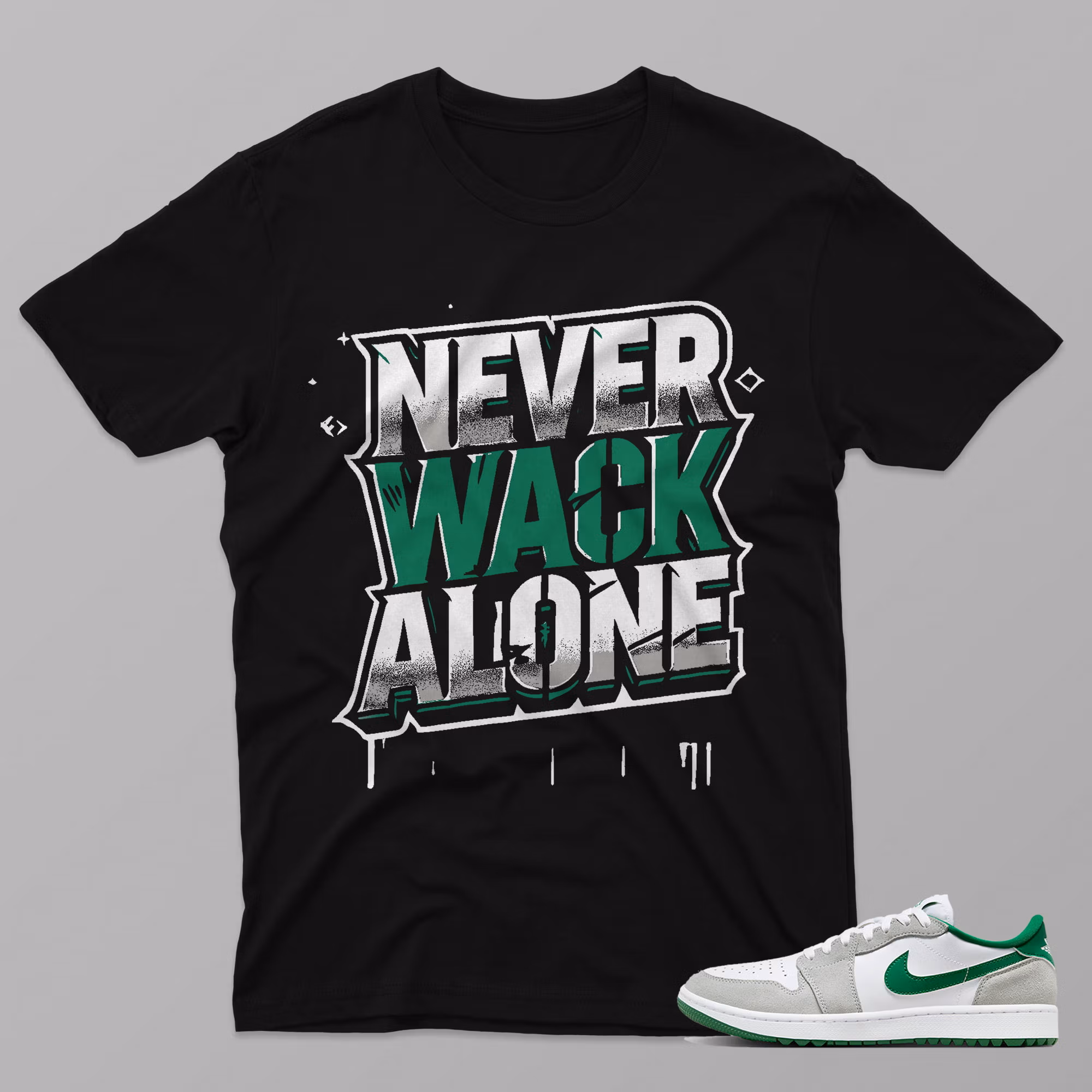AJ1 Pine Green – Never – Black T-Shirt - 4FI01PT