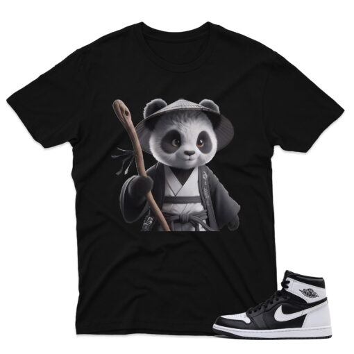 AJ1 Black White – Panda – Black T-Shirt - 4F004PT