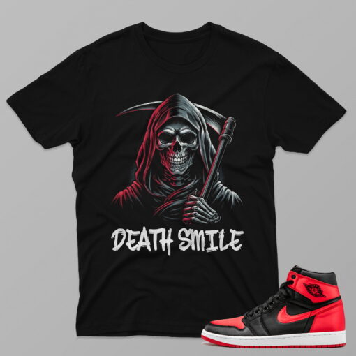 AJ1 Black White – Death Smile – Black T-Shirt - 4F601PT