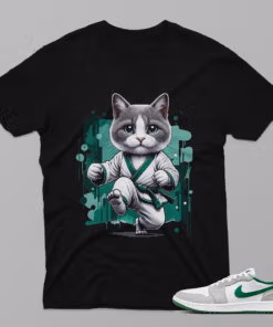 AJ1 Pine Green – Cat – Black T-Shirt - 4FC02PT