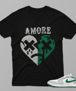 AJ1 Pine Green – Amore – Black T-Shirt - 4G801PT