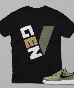AF1 Double Swoosh Olive Gold Black – Gen V Double Swoosh Olive Gold Black – Black T-Shirt - 4I902PT