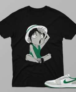 AJ1 Pine Green – Luffy – Black T-Shirt - 4IM01PT