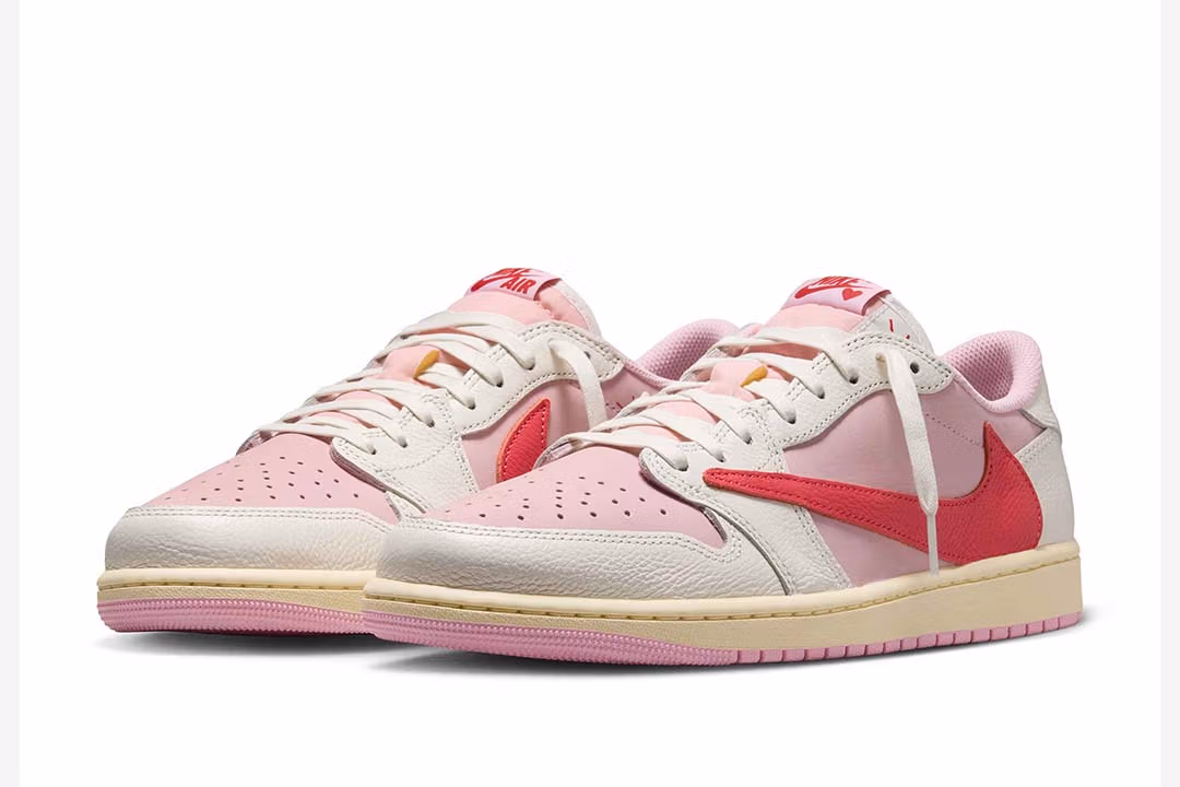 Jordan 1 Low x Travis Scott Shy Pink and Tropical Pink IQ7604-101